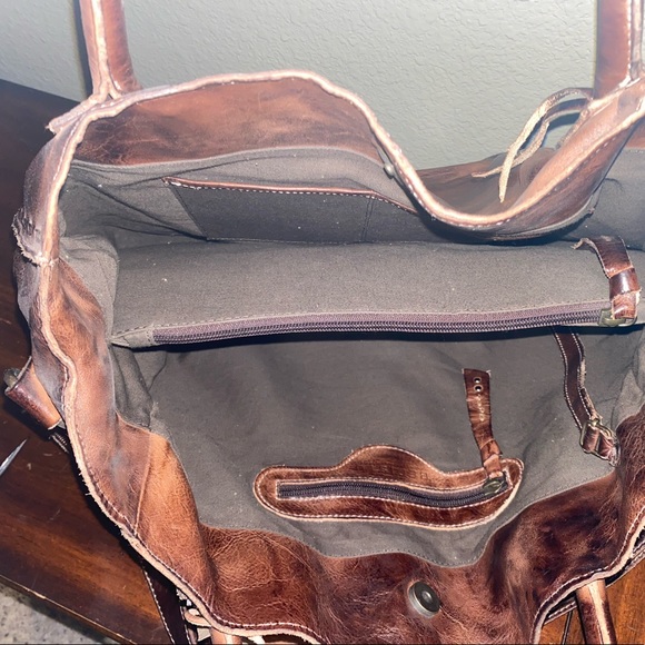 Bed Stu Distressed Brown Leather Shoulder Bag - Picture 3 of 8